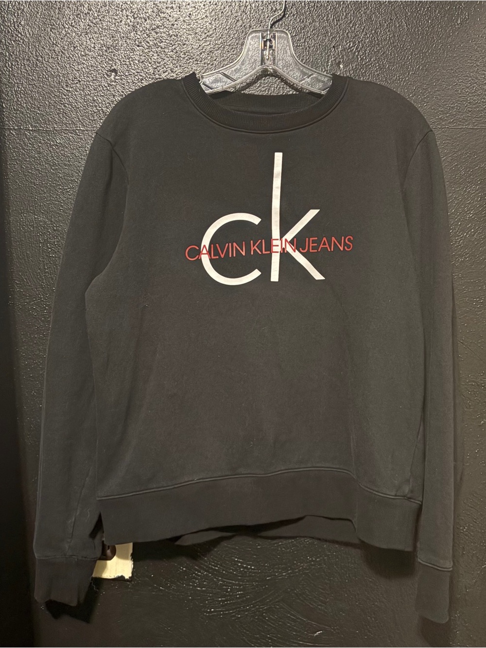 Vintage 90s style Calvin Klein Jeans Womens Black Crewneck Sweatshirt Size Large